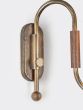Sandcast solid brass backplate with thumb-turn switch, one brass tube curve and walnut accent.