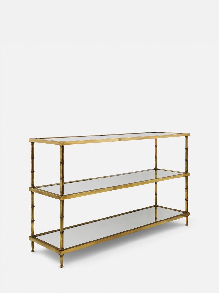 Ramsay Etagére - Brass Etagere with mirror shelving by Collier Webb