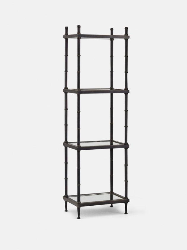 Ramsay Etagére - Brass Etagere with mirror shelving by Collier Webb